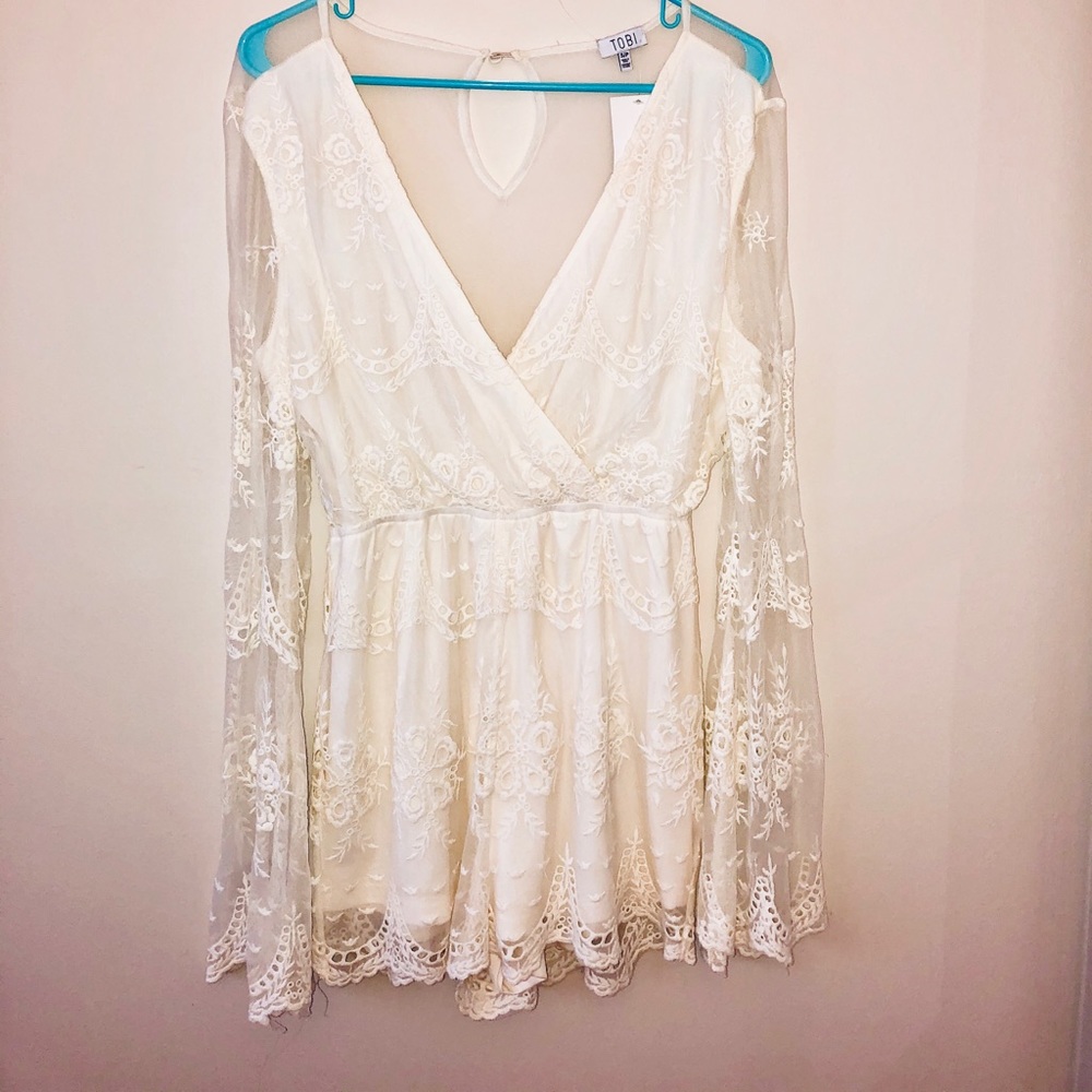 Tobi White Lace Romper